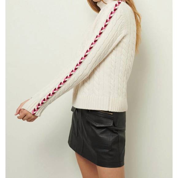 NEW DEREK LAM 10 CROSBY pippa lace up turtleneck in ivory - Picture 4 of 5